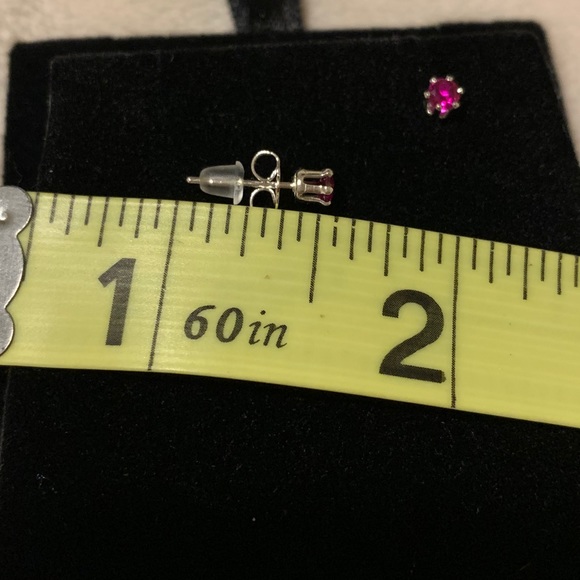 Hand crafted dainty ruby studs - Picture 11 of 16